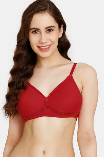 Buy Rosaline Everyday Double Layered Non Wired Medium Coverage T-Shirt Bra - Barbados Cherry